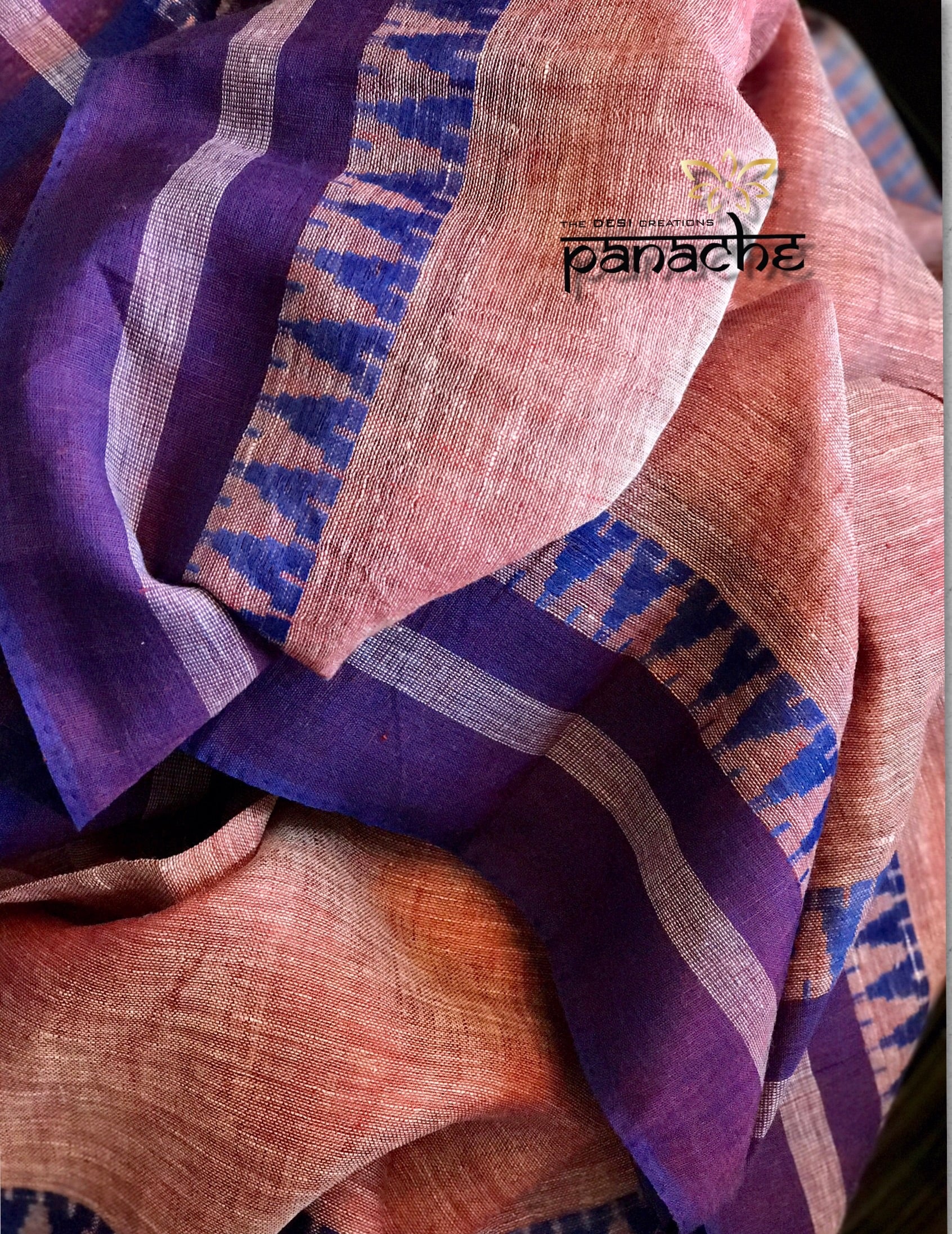 Linen - Peach body Purple temple