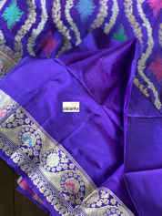 Pure Silk Kadwa Banarasi - Purple Multi Meenakari