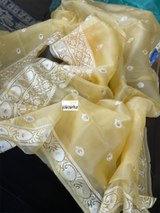Designer Organza - Yellow Embroidered