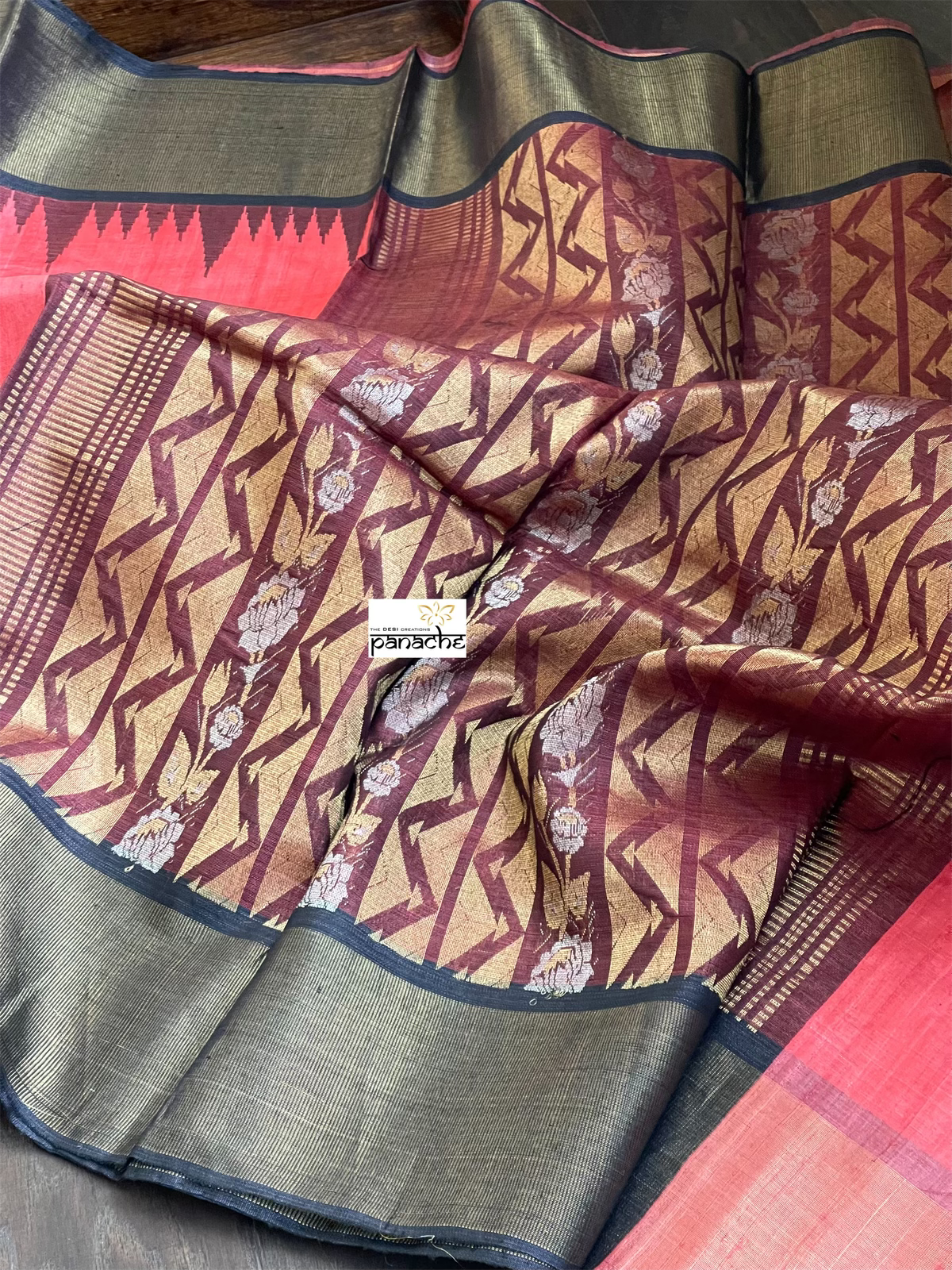 Pure Tussar Silk - Tomato Pink