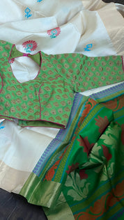 Designer Blouse - Green Meenakari