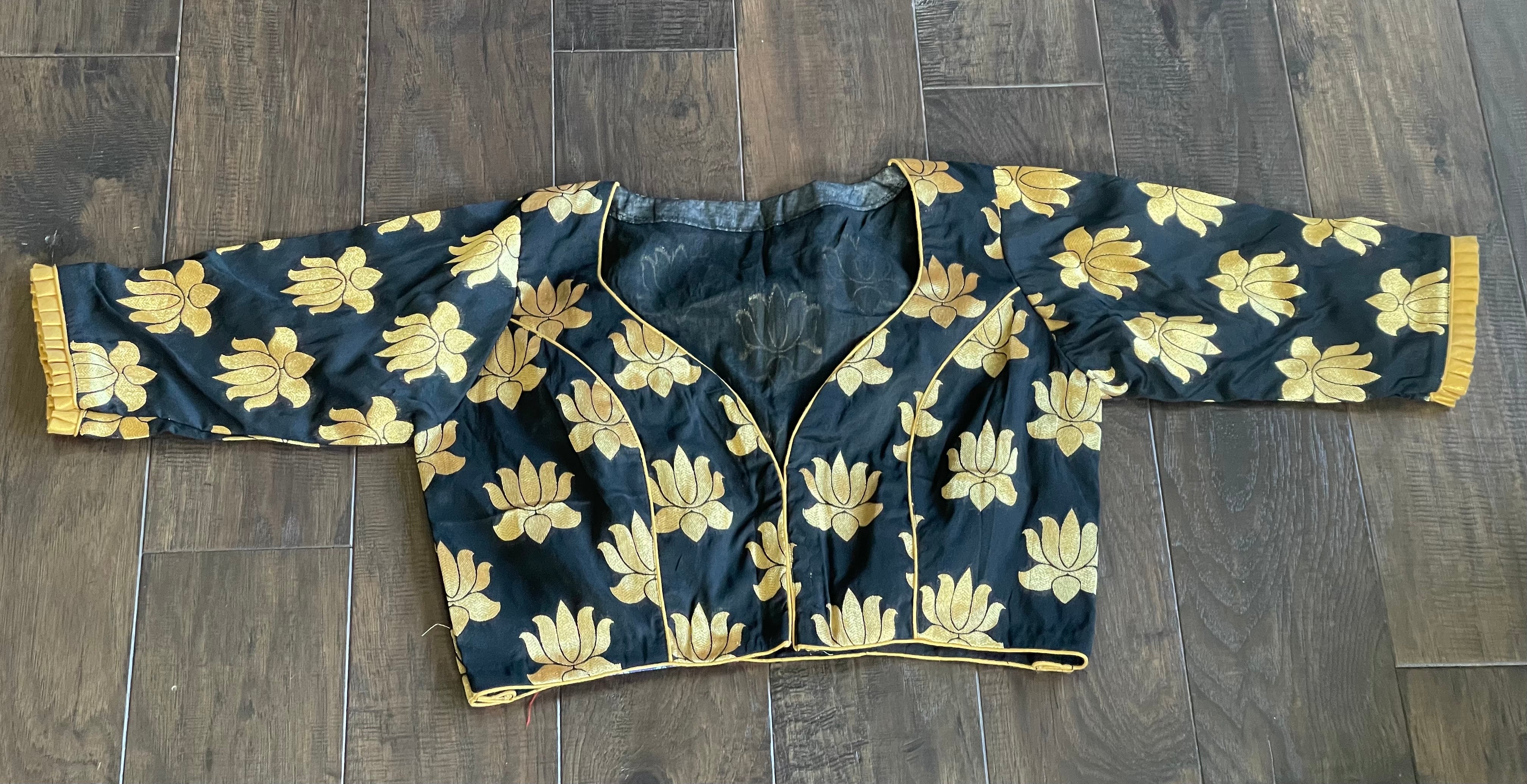 Designer Blouse - Black Lotus