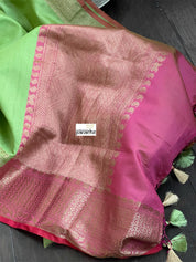 Tussar Silk Banarasi - Green Jewel Tone