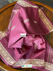 Pure Tussar Silk Woven - Pink Maroon