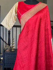 Designer Blouse - Red Beige Golden