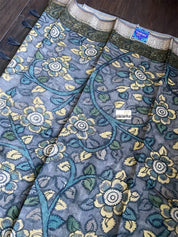 Muga Silk Kalamkari Banarasi- Grey