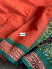 Pure Cotton Bomkai - Rust Orange Green