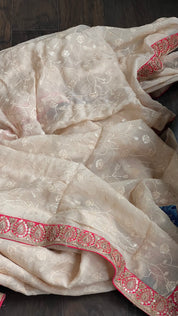 Designer Organza - Light Cream Peach