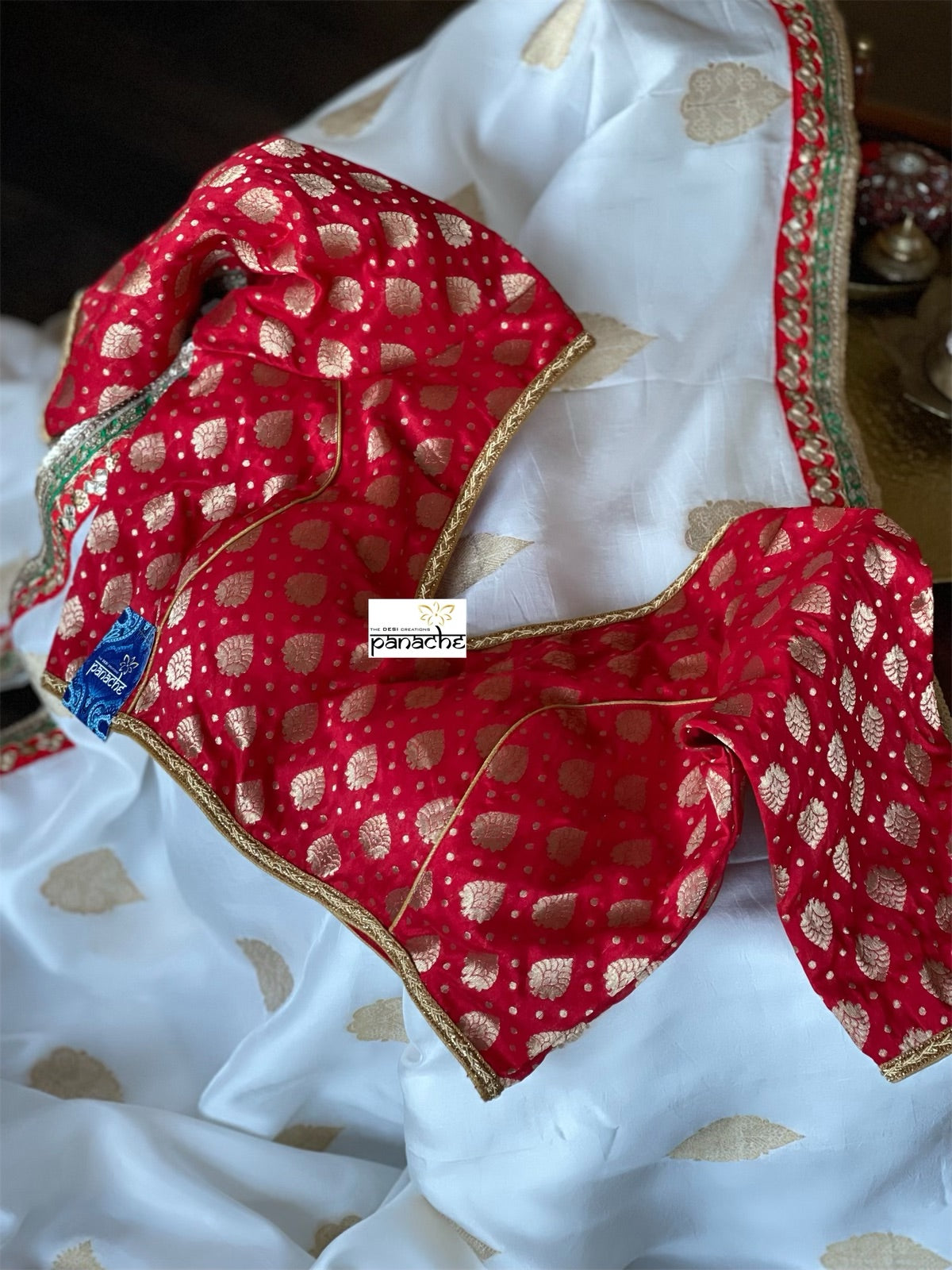 Designer Soft Silk Banarasi- Off White Gold Zari