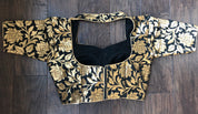 Designer Blouse - Black Zari Jangla woven 2
