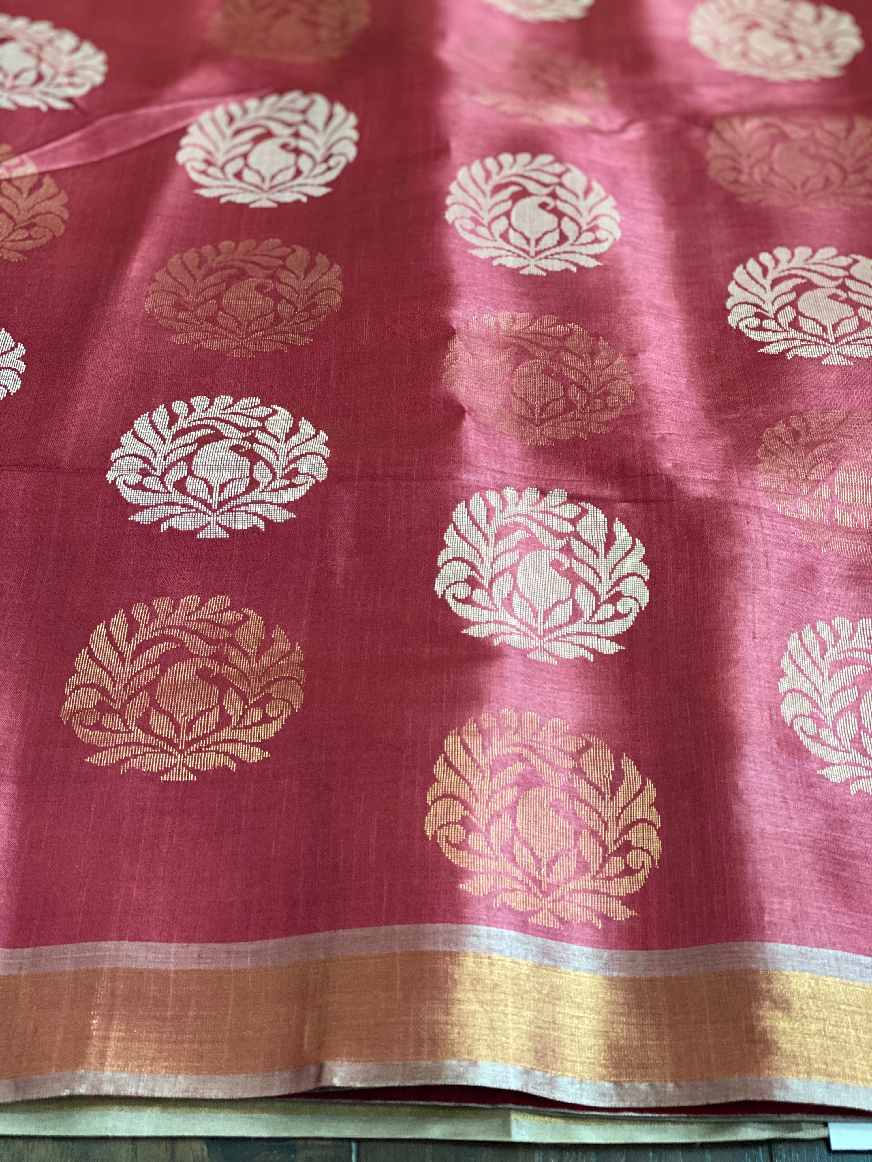 Tussar Silk - Wine Magenta Woven