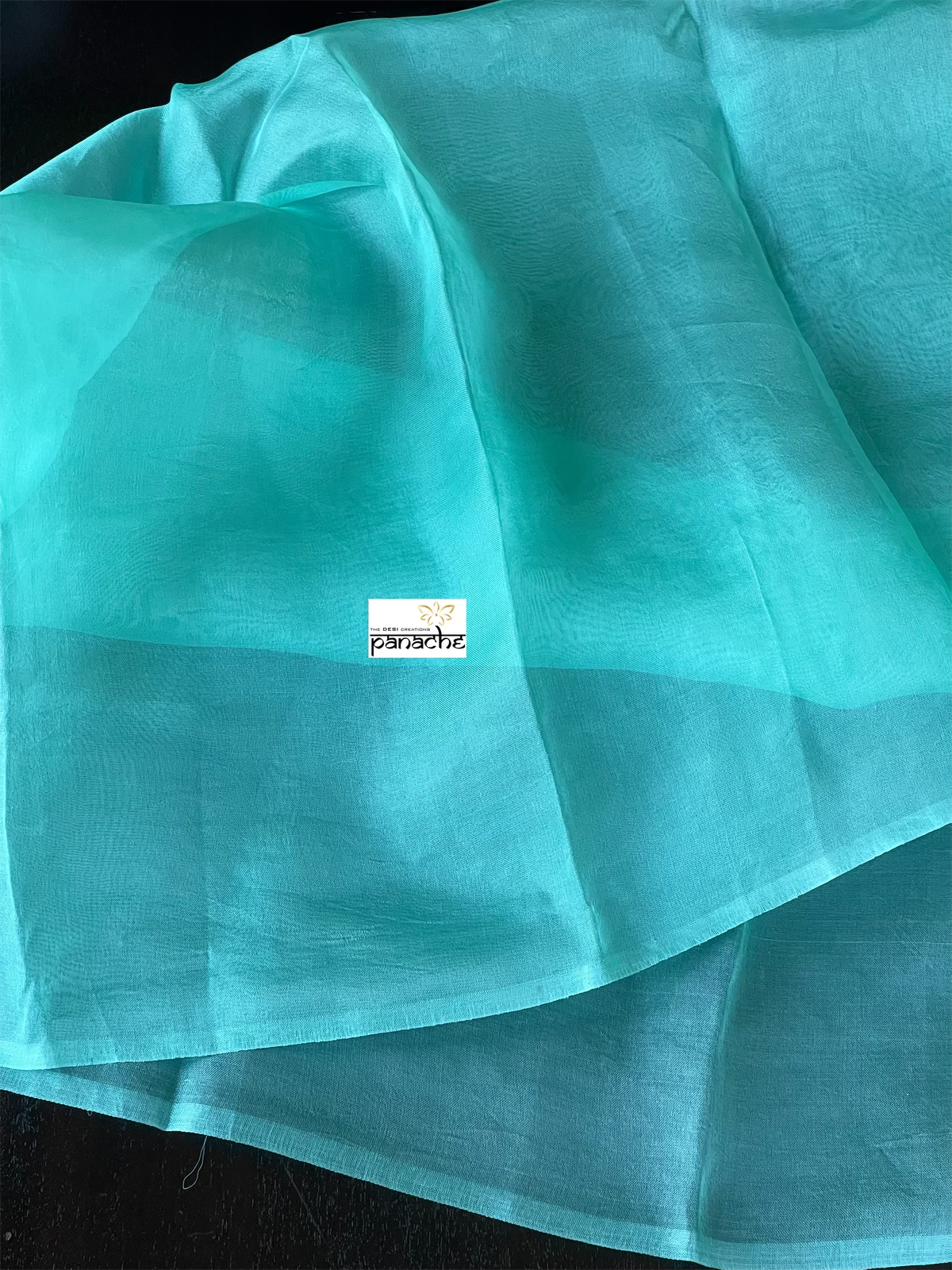 Designer Organza - Sea-Green Embroidered