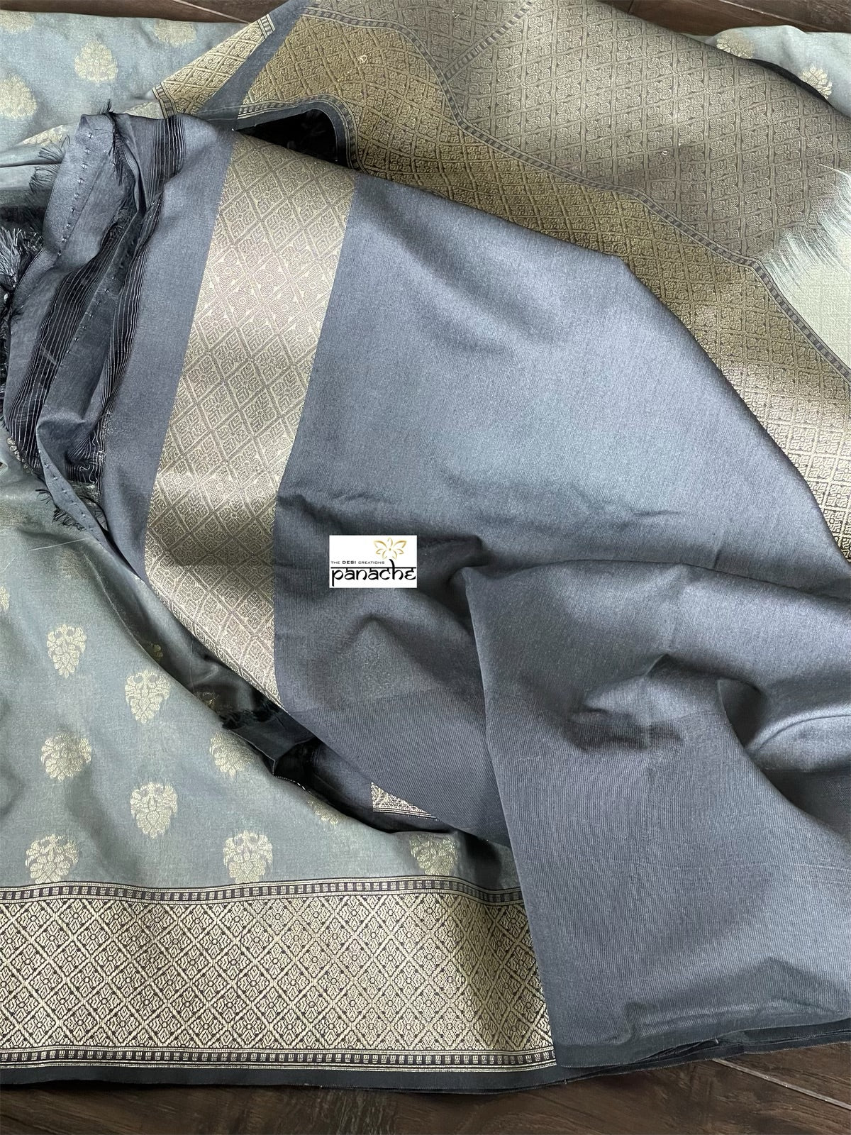 Soft Silk Banarasi - Silver Grey