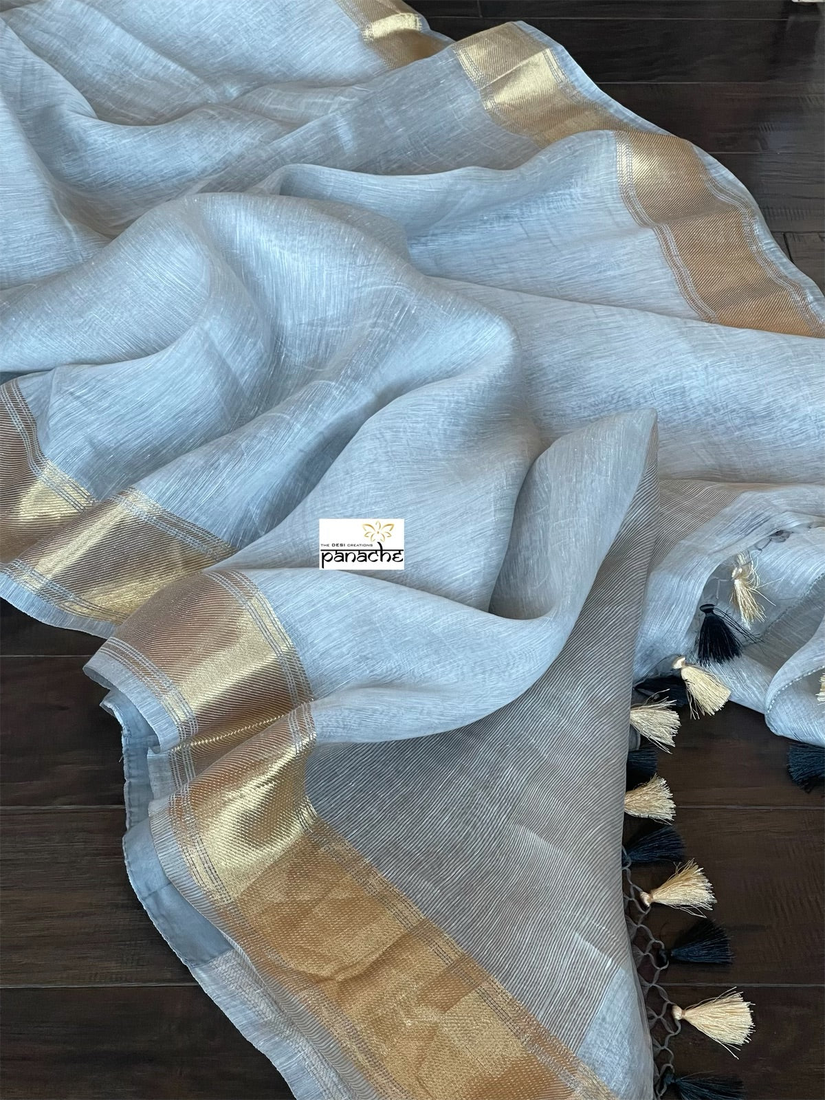 Handloom Silk Linen - Light Grey