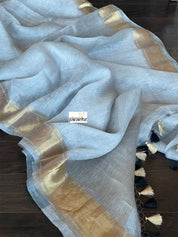 Handloom Silk Linen - Light Grey