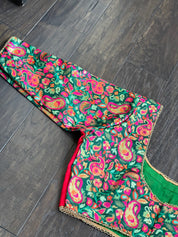 Designer Blouse - Green Red Meenakari