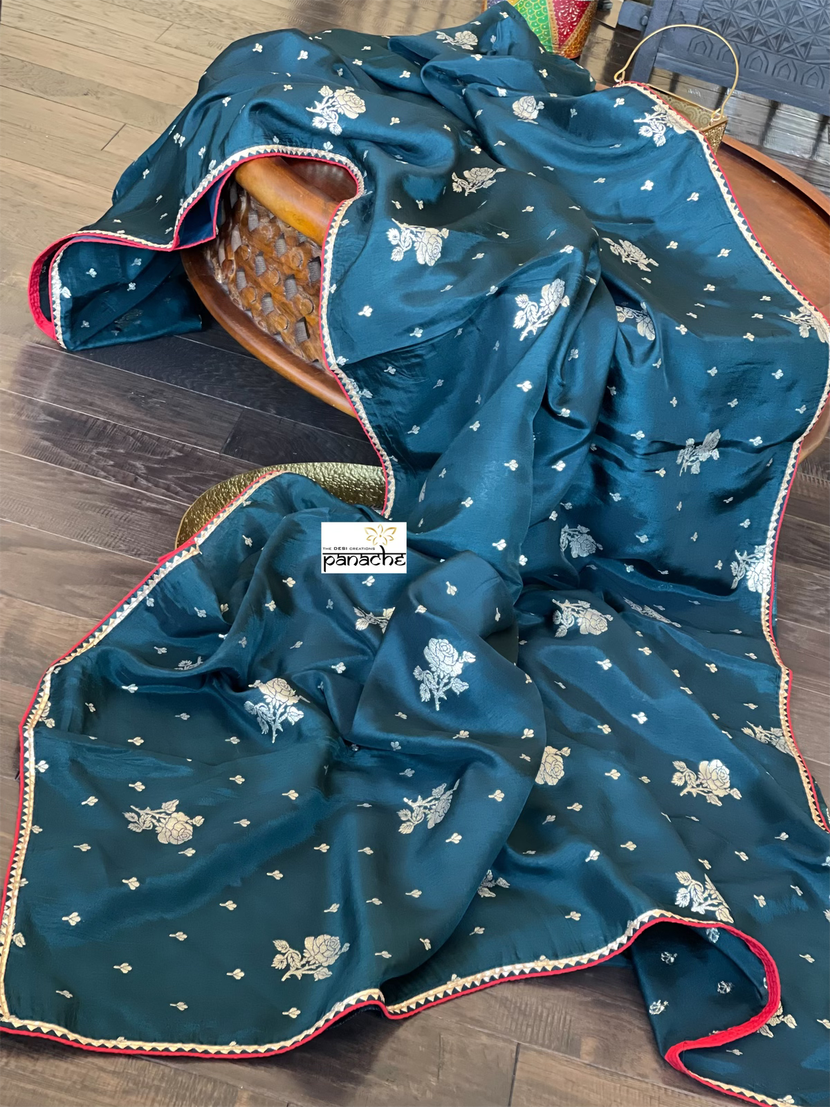 Designer Soft Silk - Ombré Black Teal Green Red