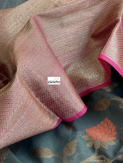 Cotton Silk Banaras Chanderi - Black Meenakari