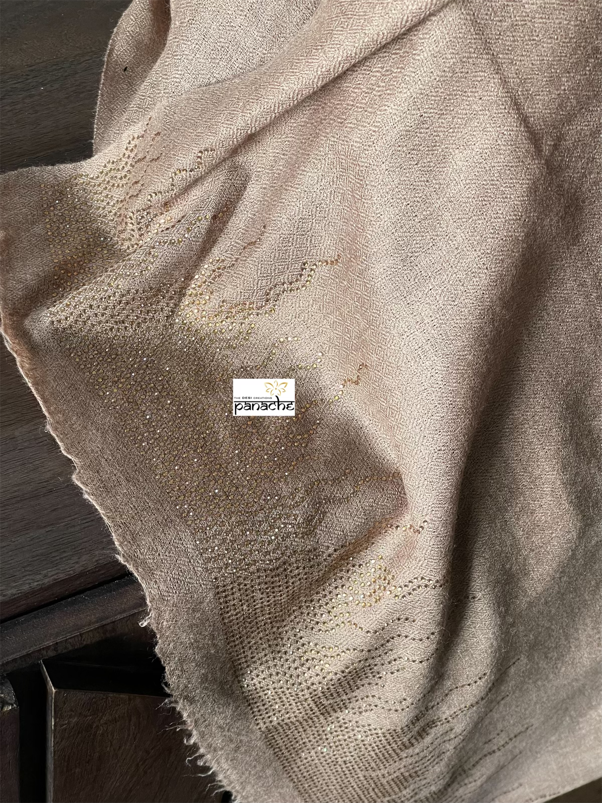 Kashmiri Stone Stole - Mocha Silver