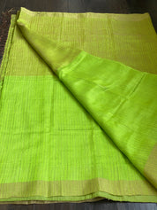 Matka Silk - Green Zari Woven