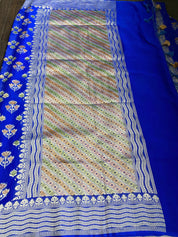 Khaddi Georgette Banarasi - Royal Blue Meenakari