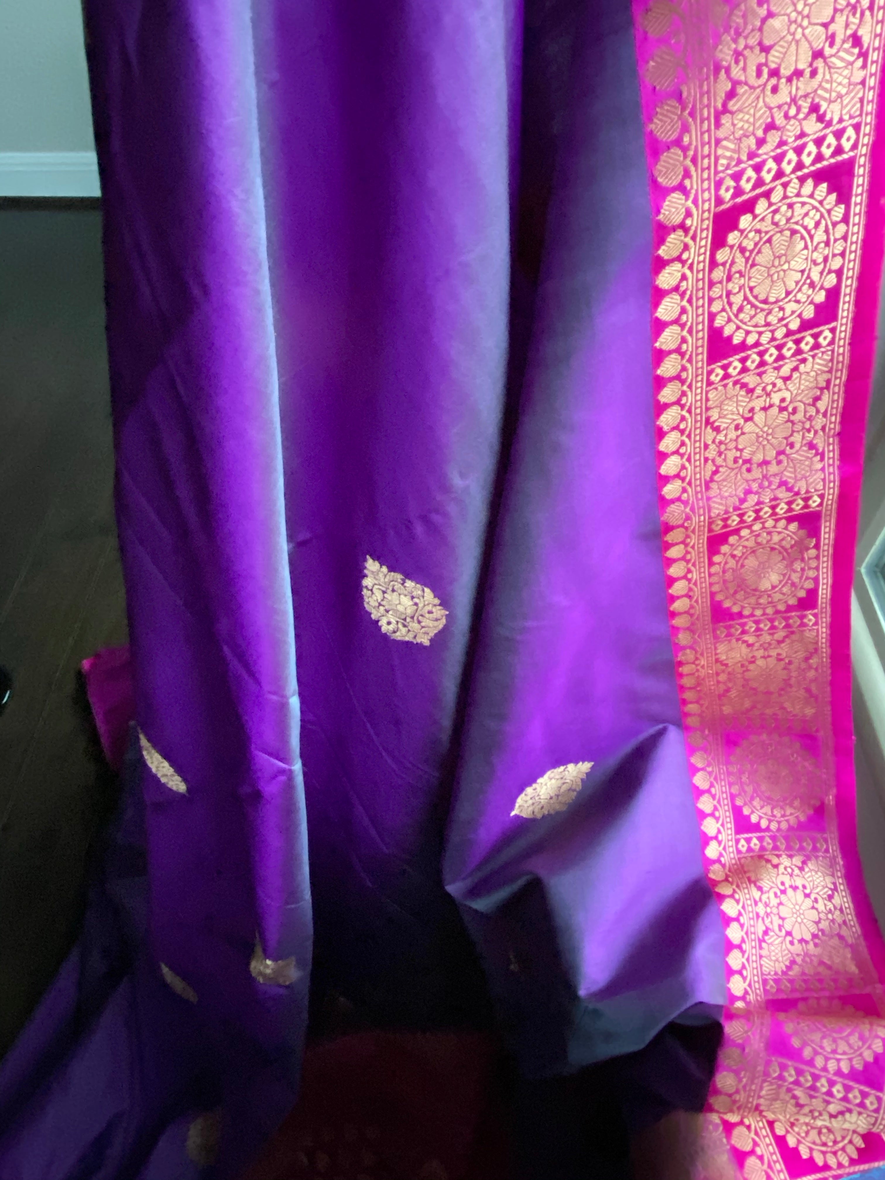 Katan Silk Banarasi - Purple Magenta