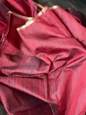 Tussar Silk - Maroon Green