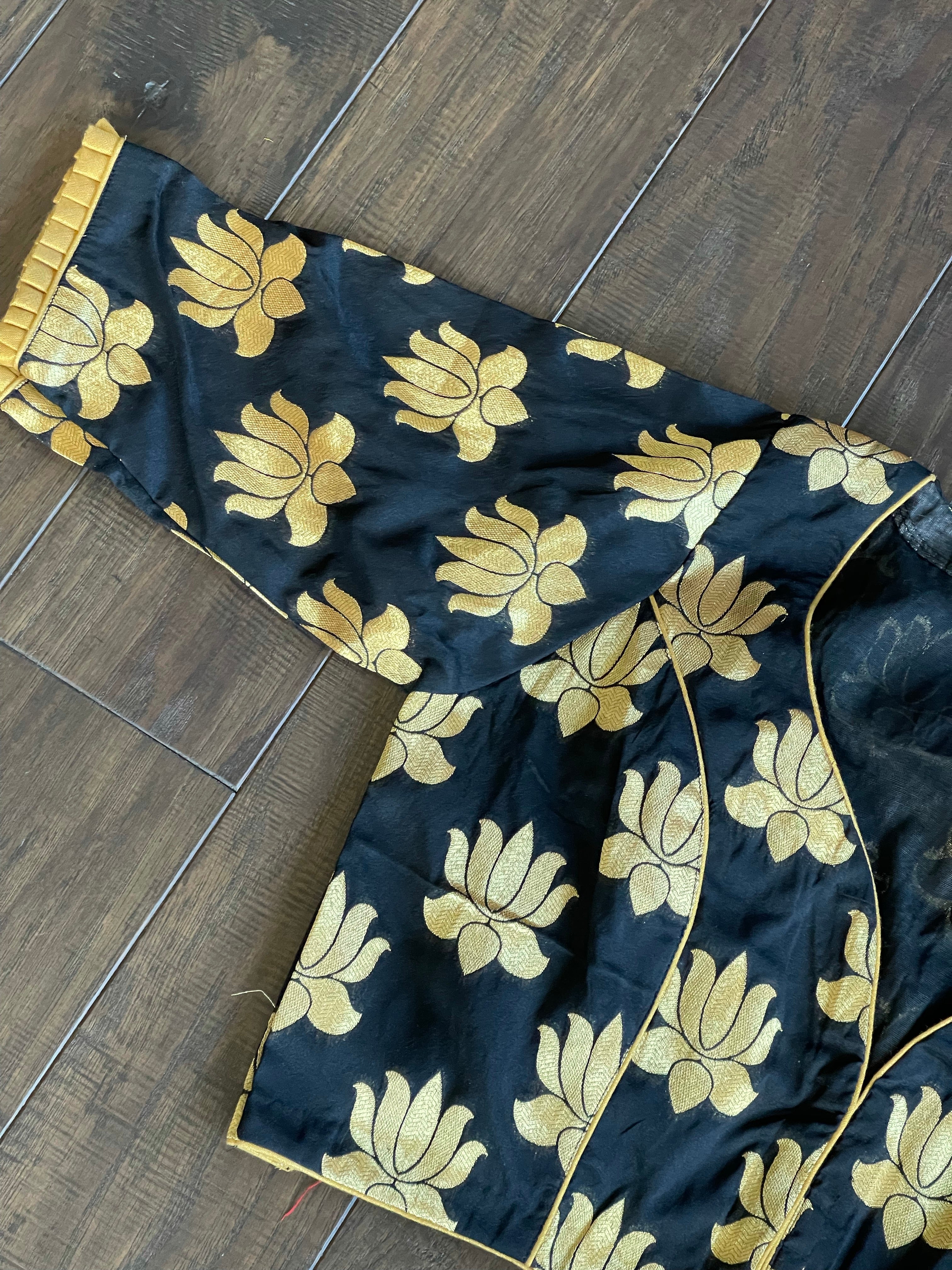 Designer Blouse - Black Lotus