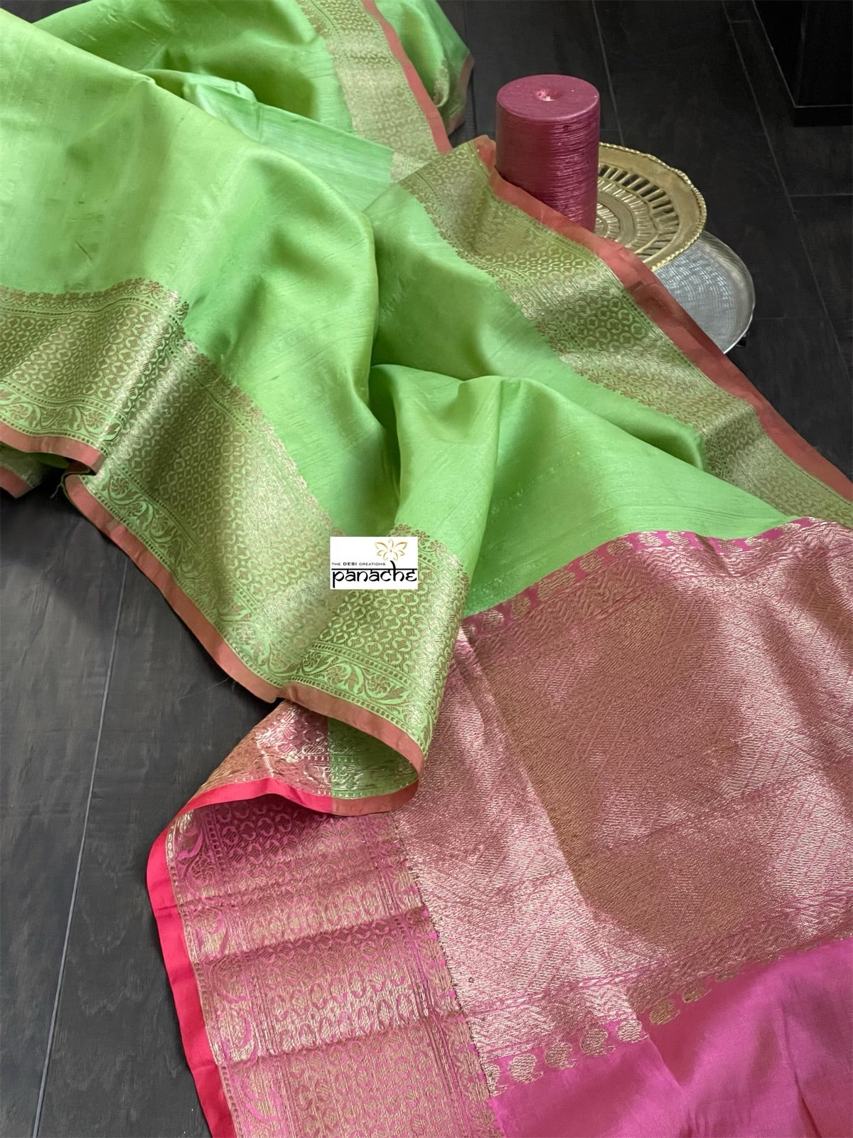 Tussar Silk Banarasi - Green Jewel Tone