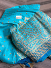 Muga Silk Banarasi - Firozi