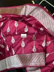 Pure Silk Banarasi - Red Antique Zari