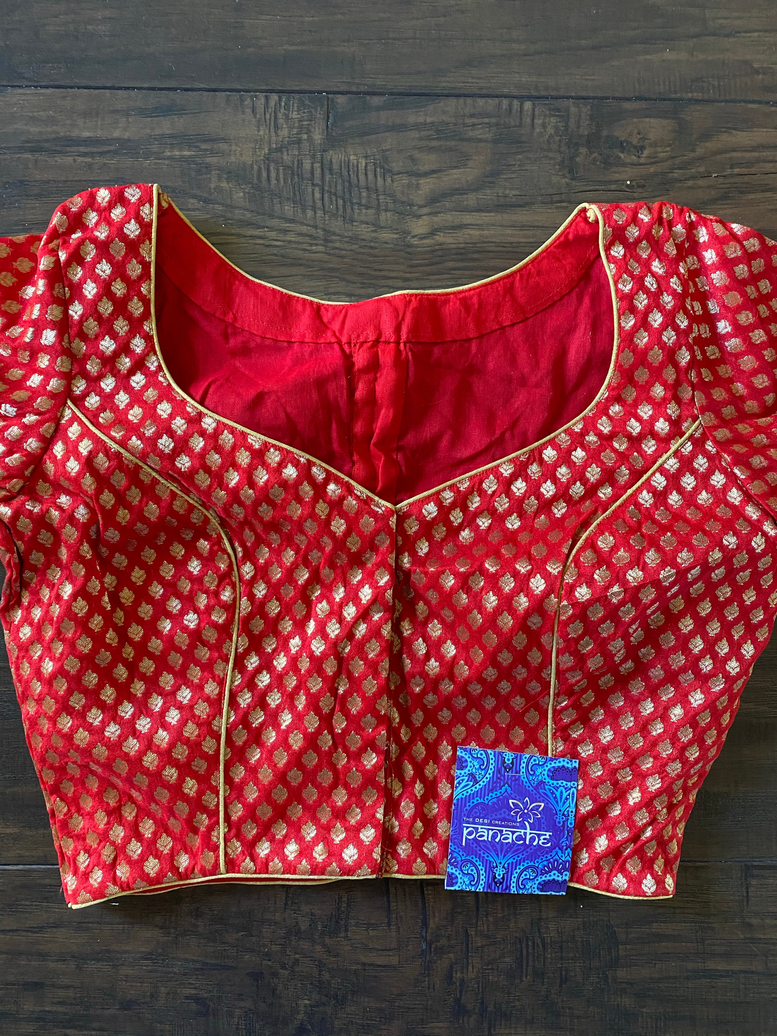 Designer Blouse - Red Banarasi Motifs