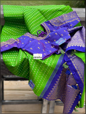 Silk Kanjivaram - Green Purple