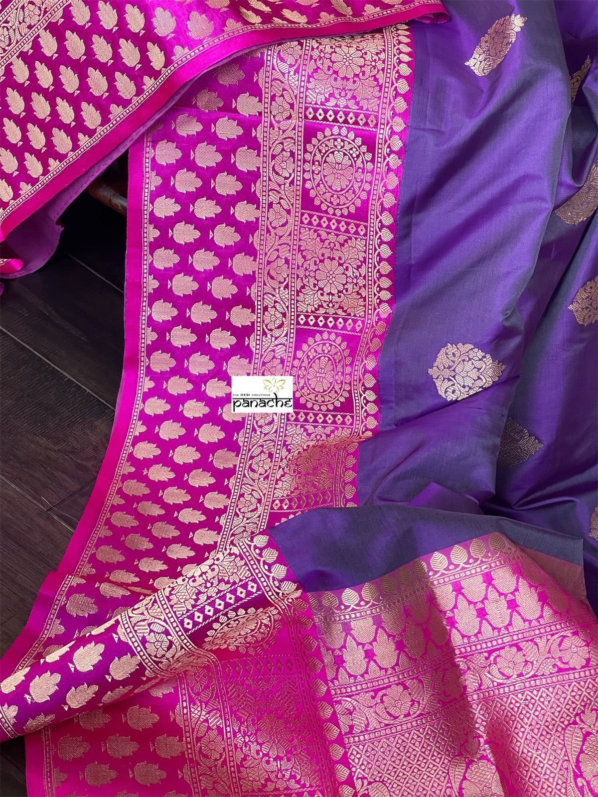 Katan Silk Banarasi - Purple Magenta