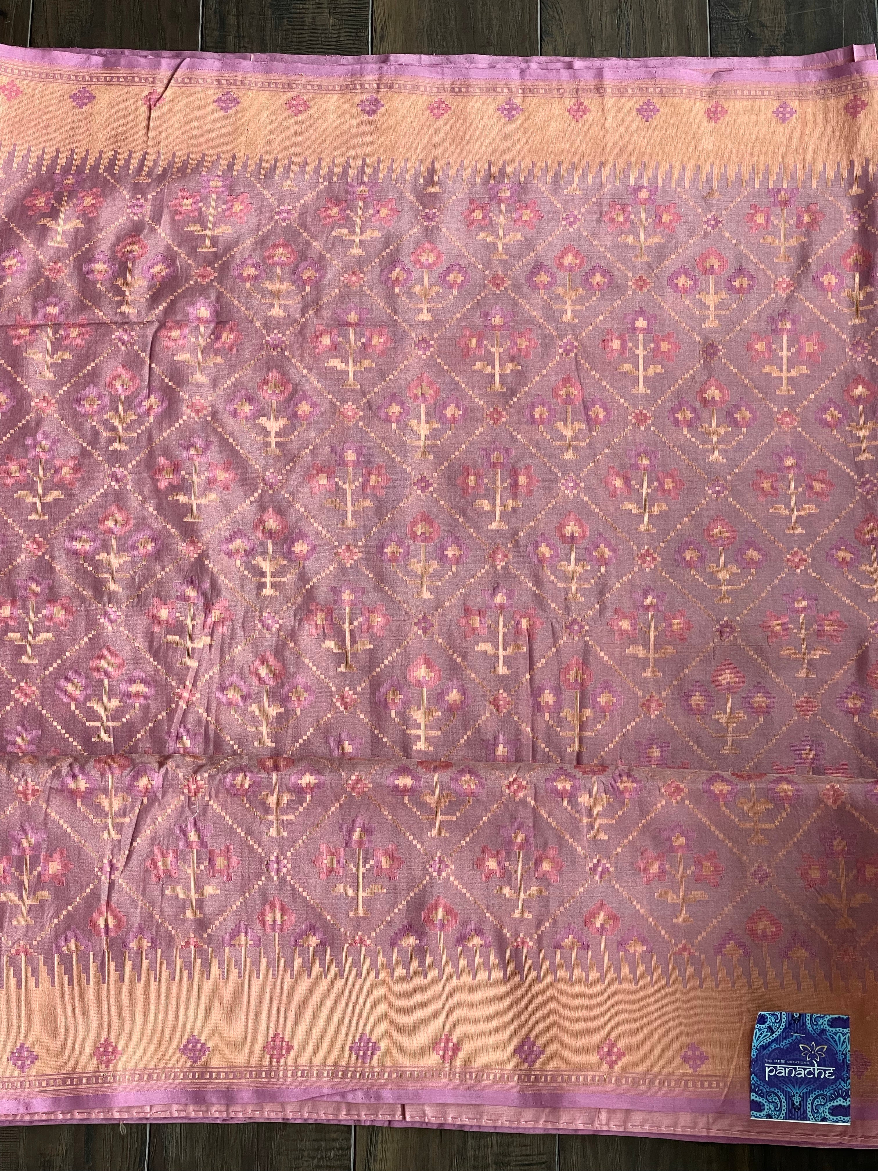 Silk Patola Banarasi - Light Thulian Pink Meenakari