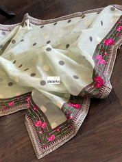 Designer Cotton Silk - Pista Green Brown