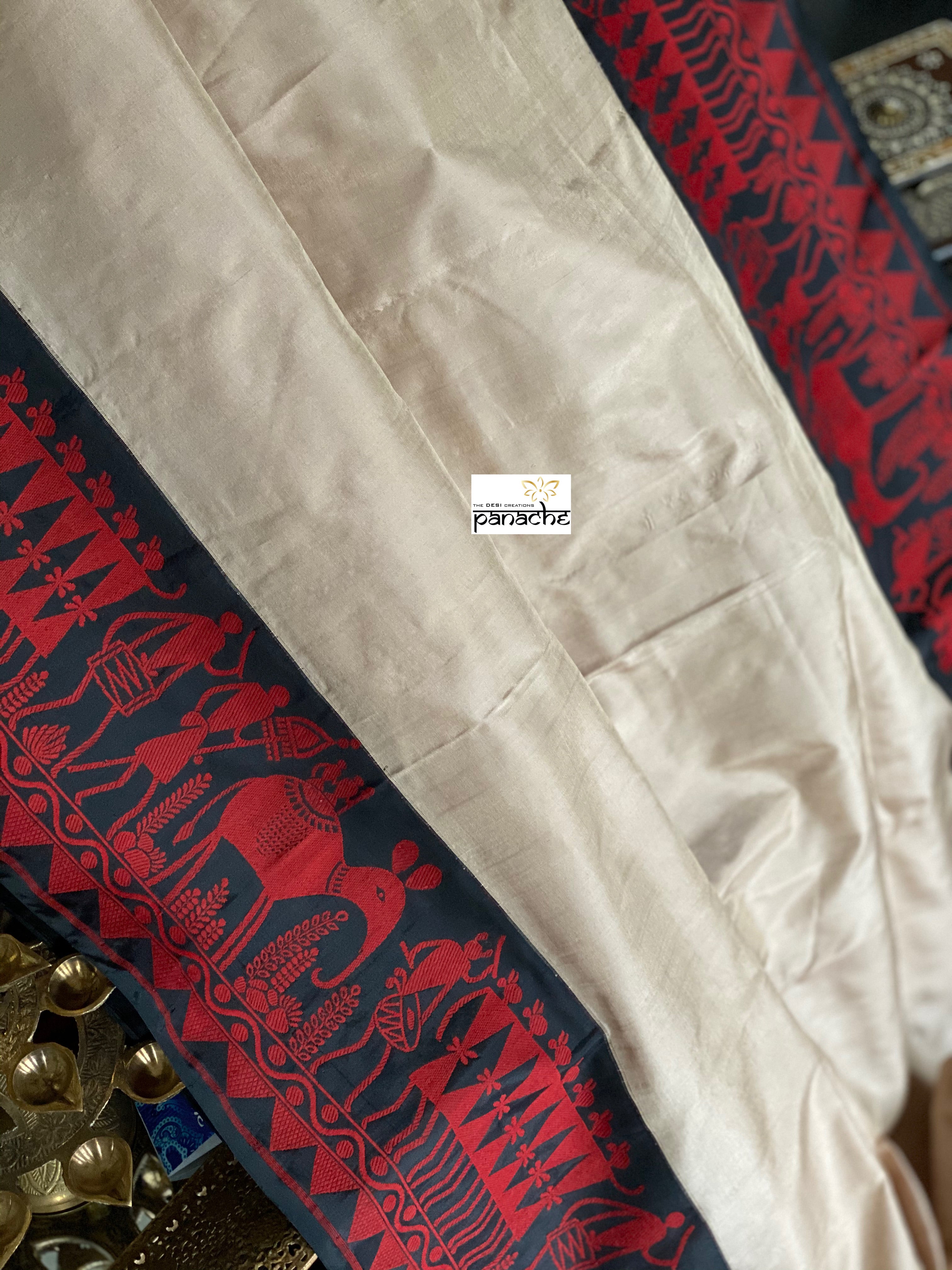 Pure Silk Banarasi - Light Mocha