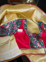 Designer Blouse - Green Red Meenakari