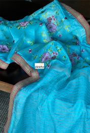 Designer Linen - Firozi Embroidered