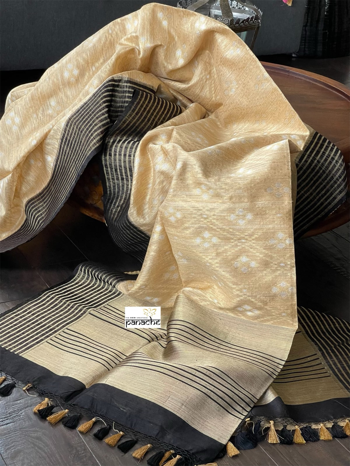 Tassur Silk Banarasi - Beige Golden Black