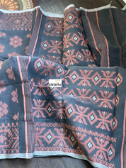 Soft Jamdaani  - Gray Copper Zari
