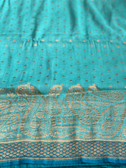 Muga Silk Banarasi - Firozi