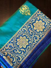 Pure Silk Banarasi - Sea Green Dual Shaded