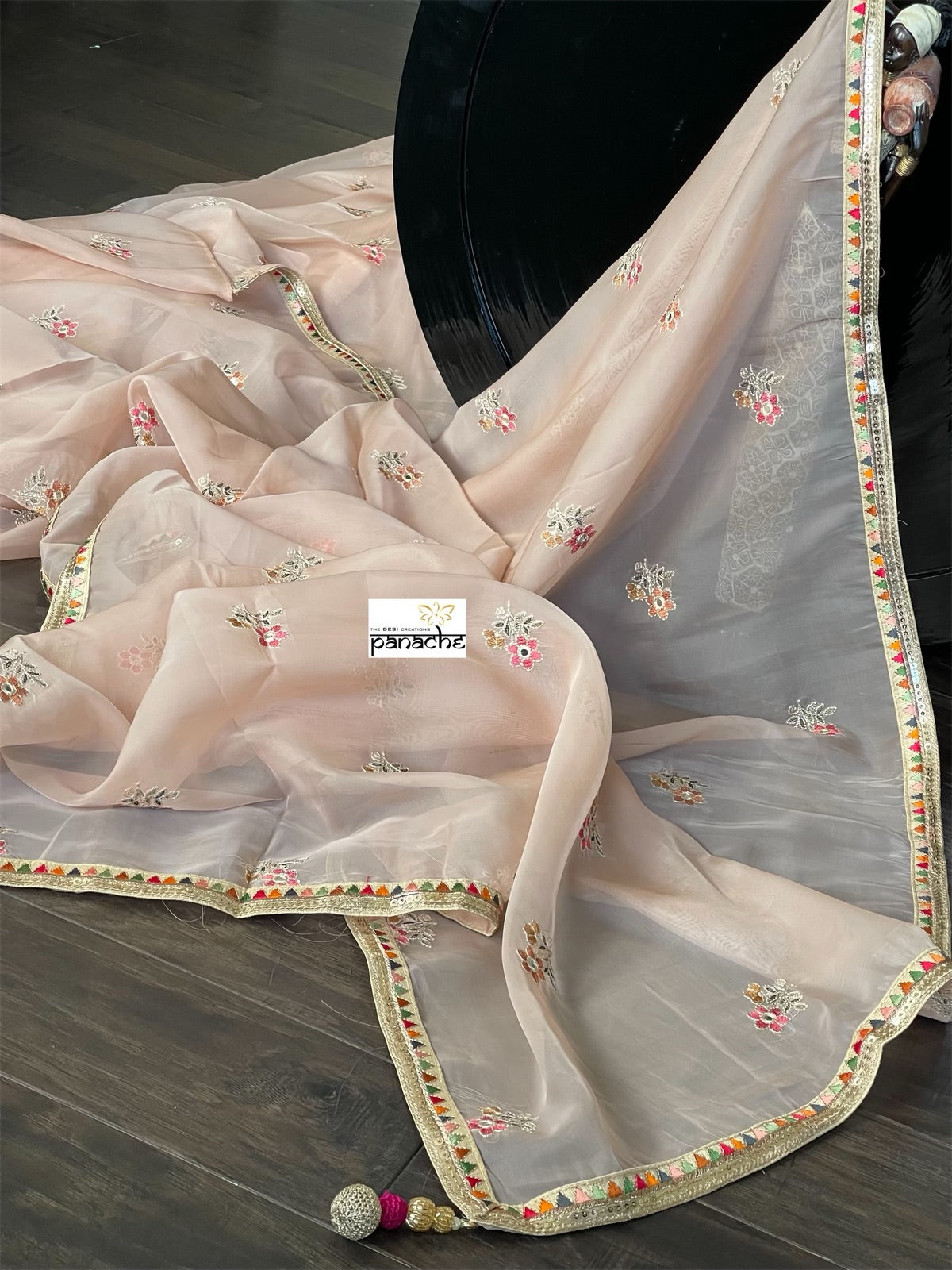 Designer Organza - Dusty Pink Embroidered