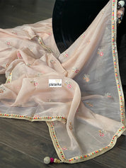 Designer Organza - Dusty Pink Embroidered