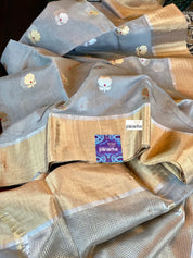 Pure Chanderi Silk Cotton - Grey Eknaliya Woven