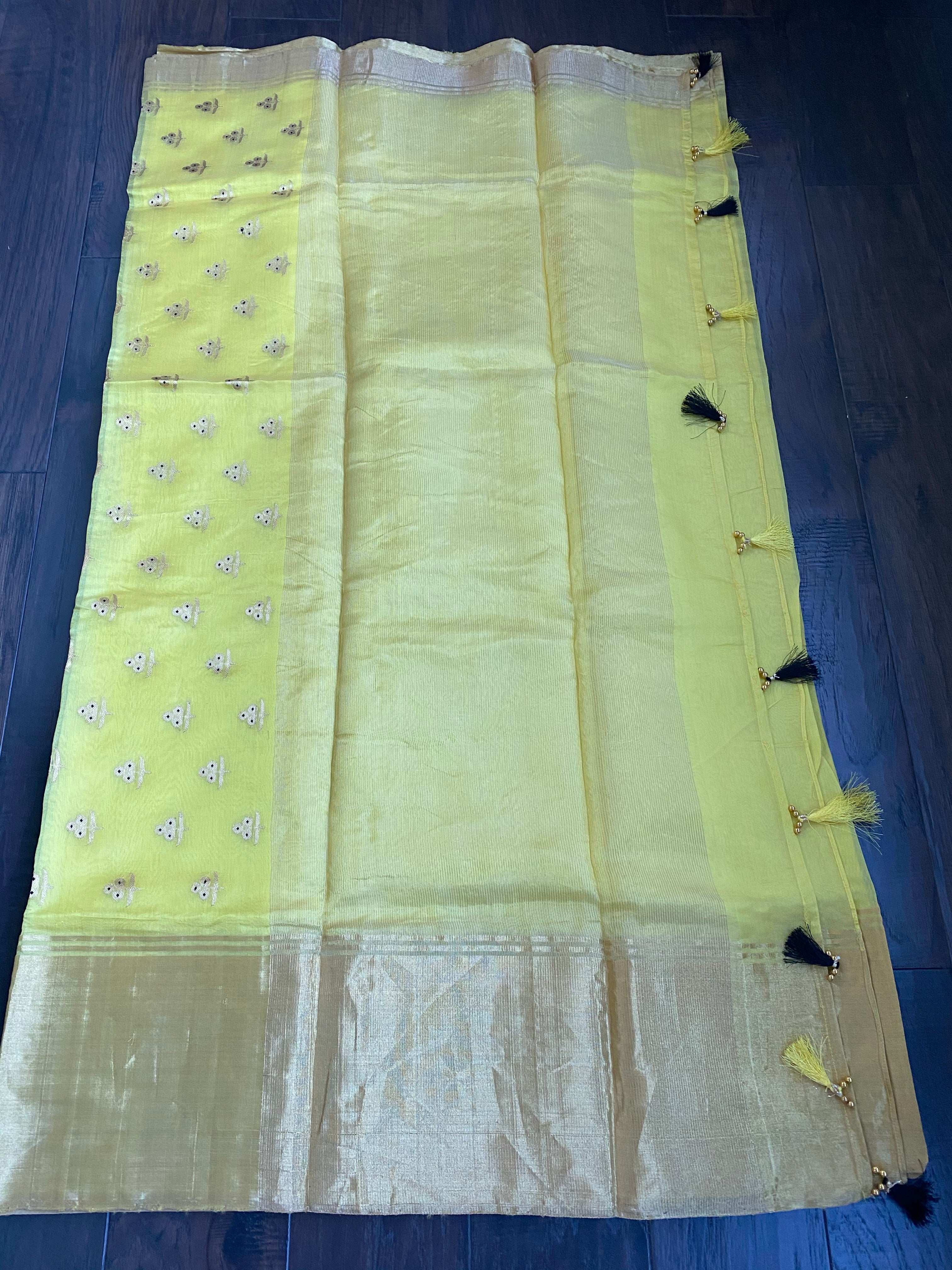 Pure Chanderi Silk - Yellow Eknaliya