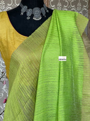 Matka Silk - Green Zari Woven