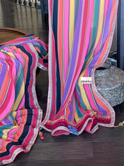 Georgette Designer Inspired Drape - Pink Yellow Purple