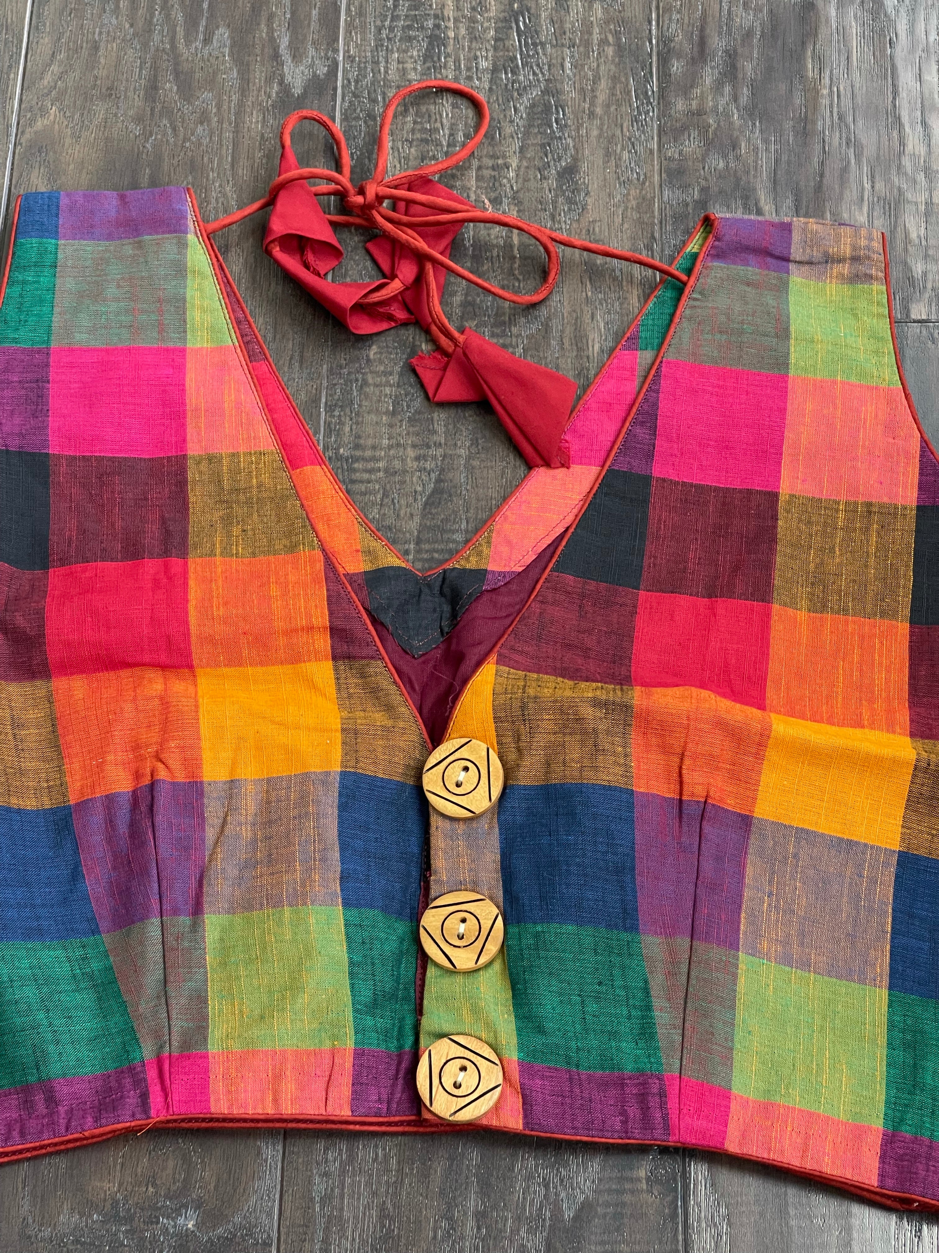 Designer Blouse - Multicolor Checks
